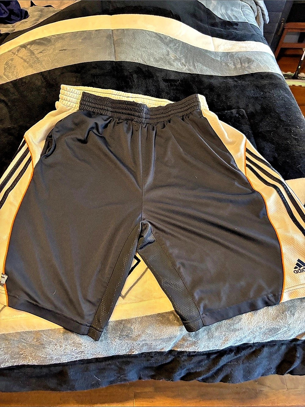 adidas Men's Athletic Shorts Black & White large